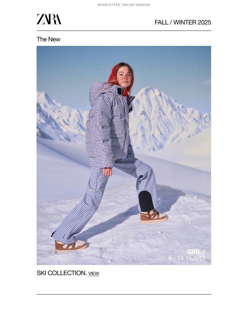 Screenshot of email sent to a Zara Registered user