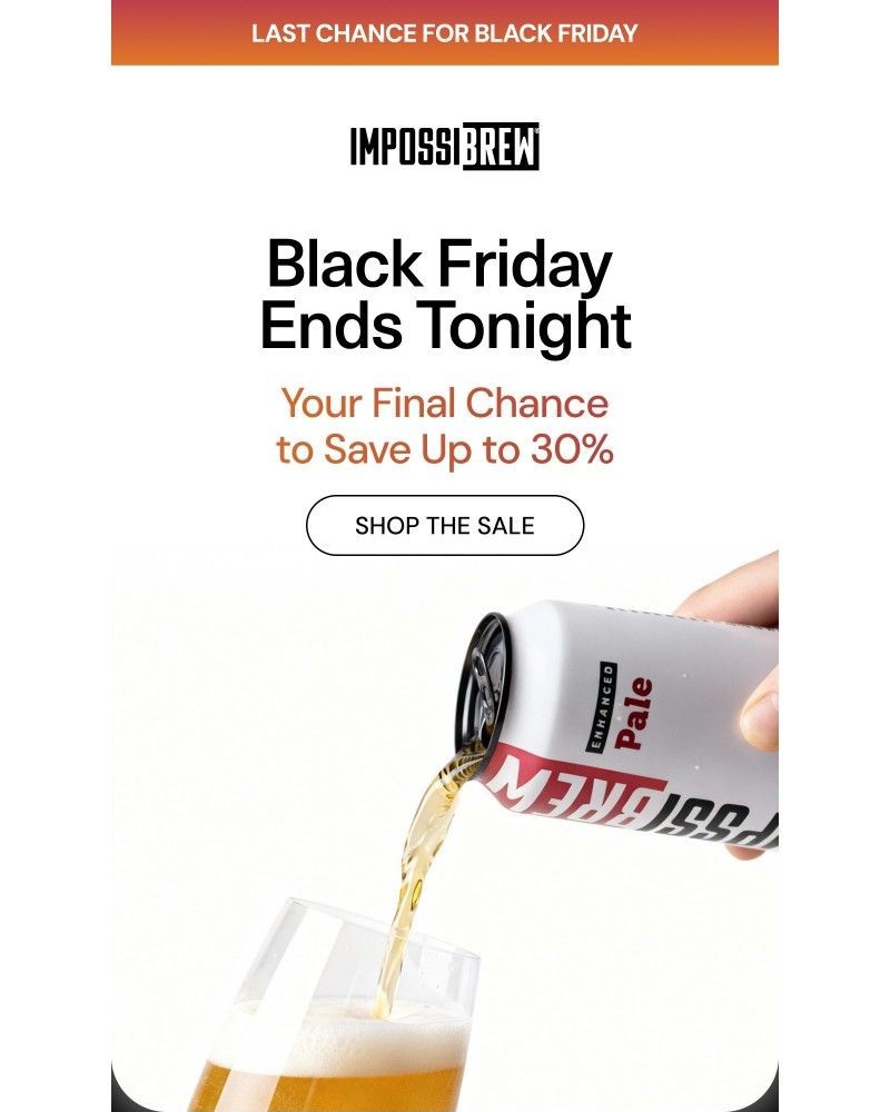 Screenshot of email sent to a Impossibrew Newsletter subscriber