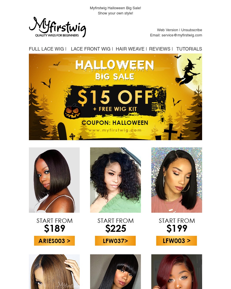 Screenshot of email with subject /media/emails/myfirstwig-halloween-sale-15-off-free-wig-kit-cropped-8ddf68a5.jpg