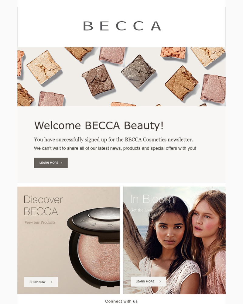 Screenshot of email sent to a BECCA Cosmetics Newsletter subscriber