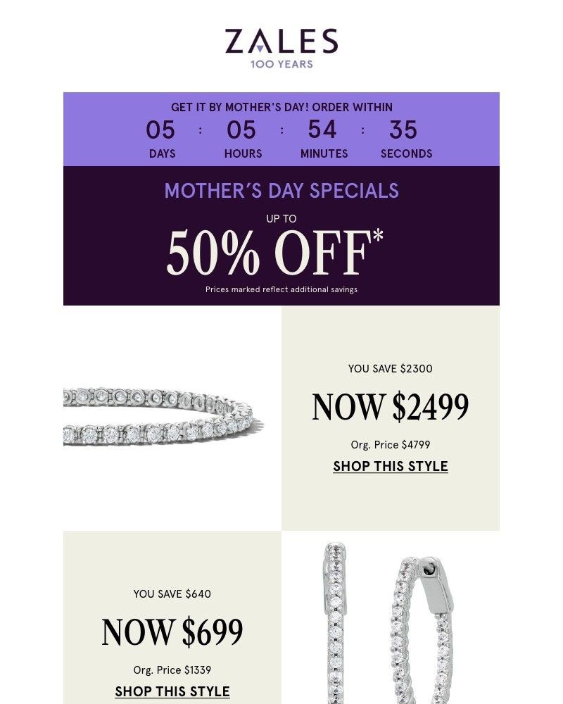 Screenshot of email with subject /media/emails/open-for-amazing-mothers-day-specials-607a4e-cropped-1e7c2dae.jpg