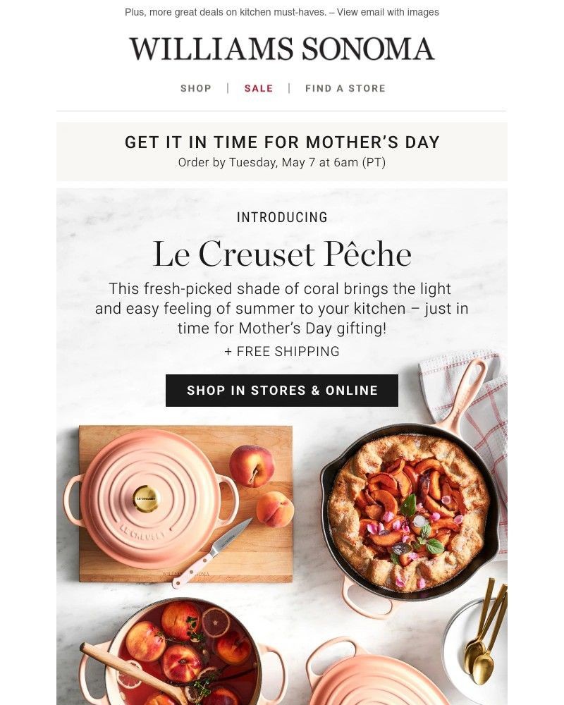 Screenshot of email with subject /media/emails/peche-the-newest-color-from-le-creuset-0c6680-cropped-d7cbffd9.jpg