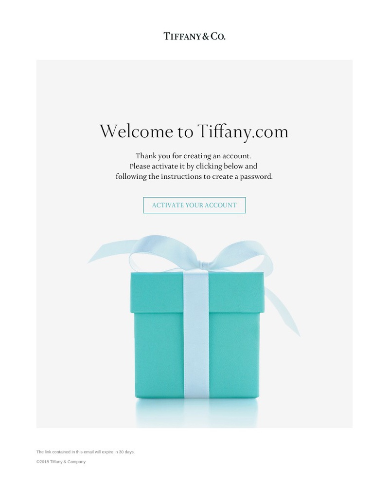 Screenshot of email sent to a Tiffany & Co Newsletter subscriber