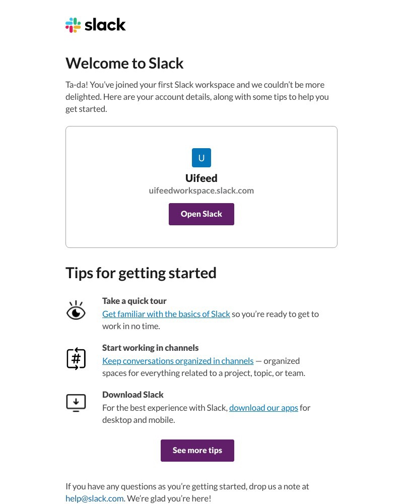 Screenshot of email with subject /media/emails/uifeed-on-slack-new-account-details-b032f5-cropped-2447b686.jpg