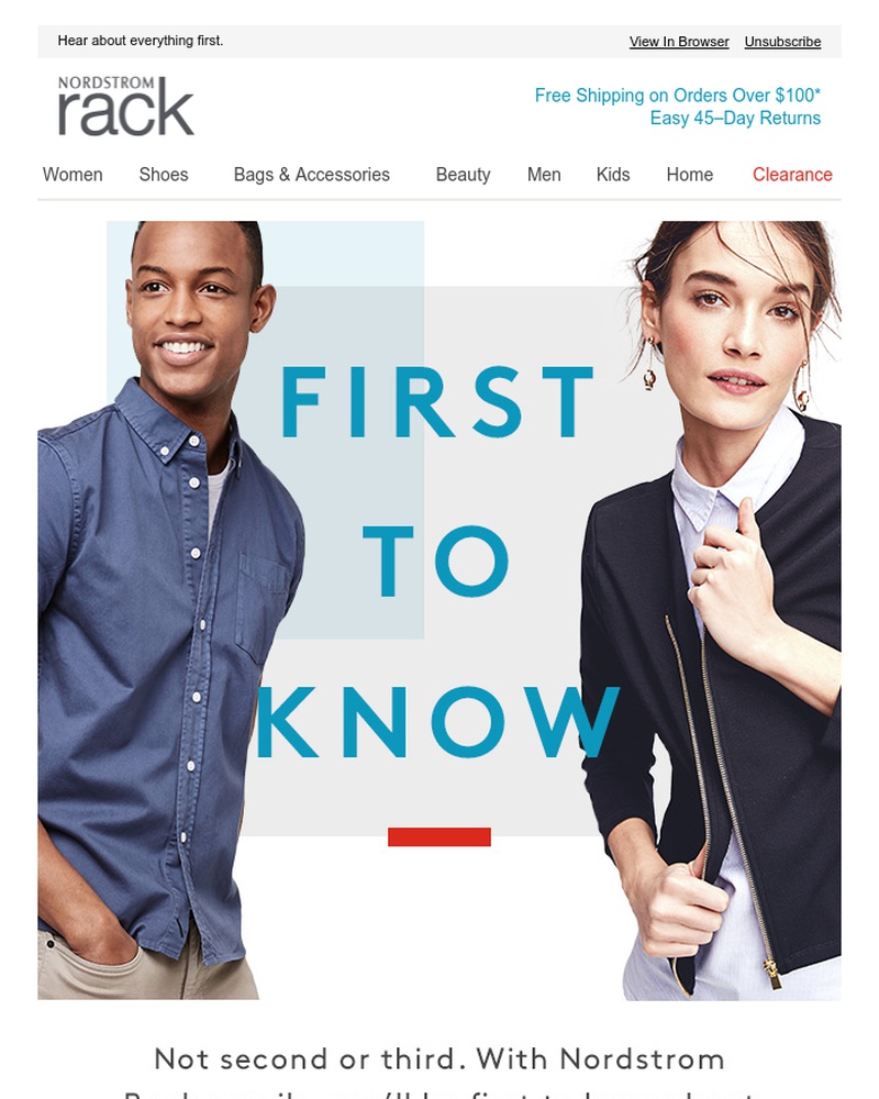 Screenshot of email sent to a Nordstrom Rack Newsletter subscriber