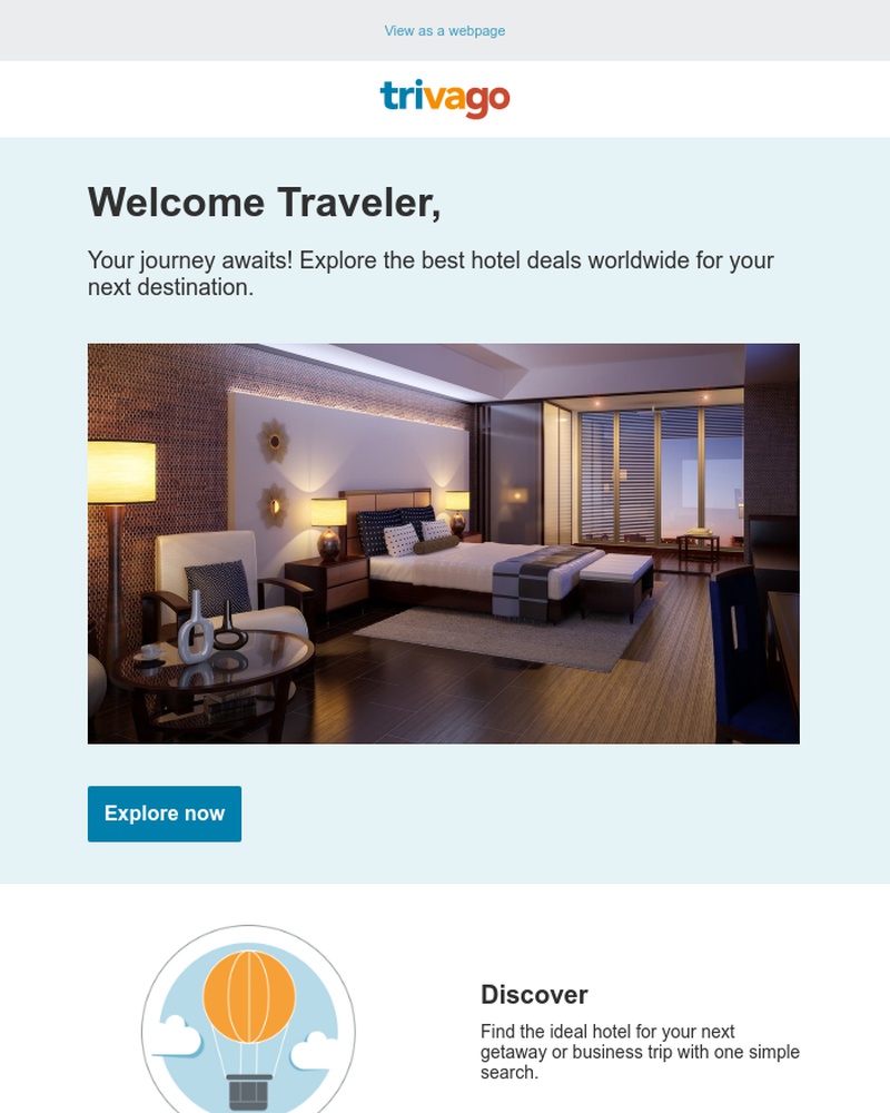 Screenshot of email sent to a Trivago Newsletter subscriber