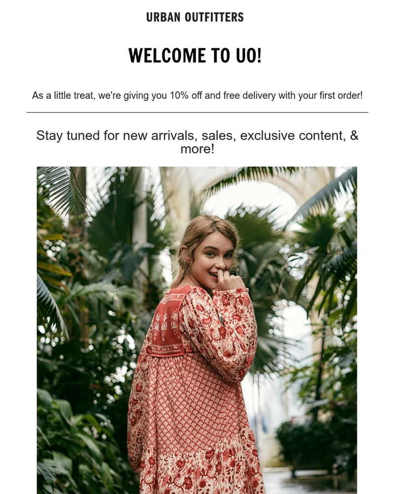 Screenshot of email sent to a Urban Outfitters Newsletter subscriber