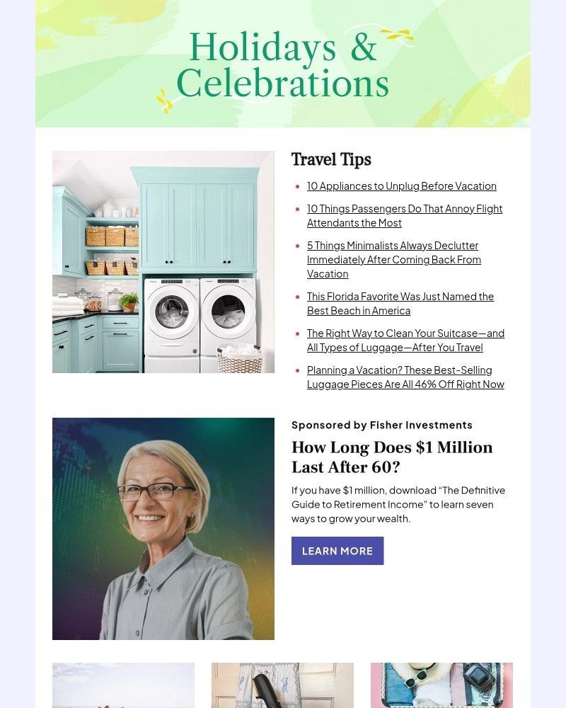 Screenshot of email sent to a Better Homes and Gardens Newsletter subscriber