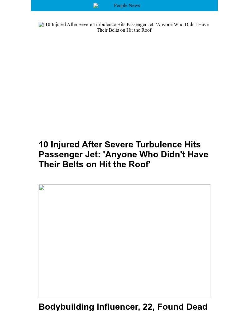 Screenshot of email sent to a People Newsletter subscriber