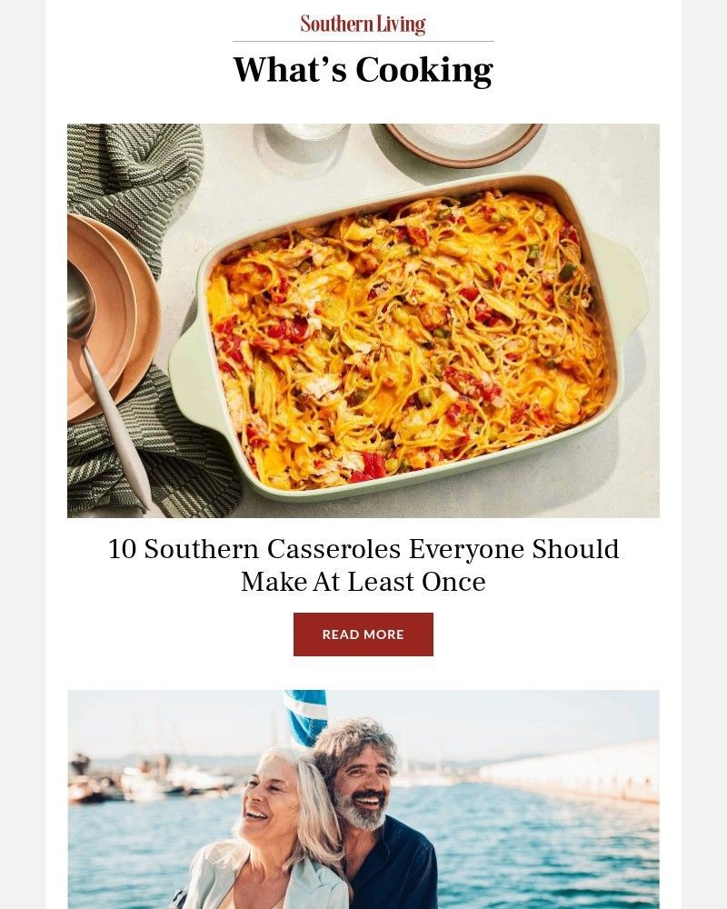 Screenshot of email sent to a Southern Living Newsletter subscriber