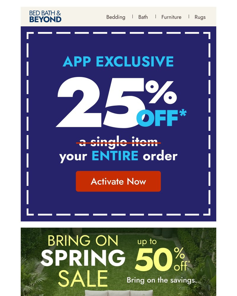 Screenshot of email sent to a Overstock Newsletter subscriber