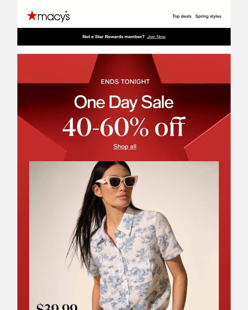 Screenshot of email sent to a Macy's Cart abandoner