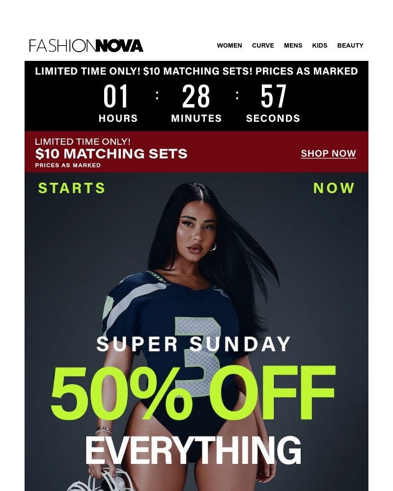 Screenshot of email sent to a Fashion Nova Registered user