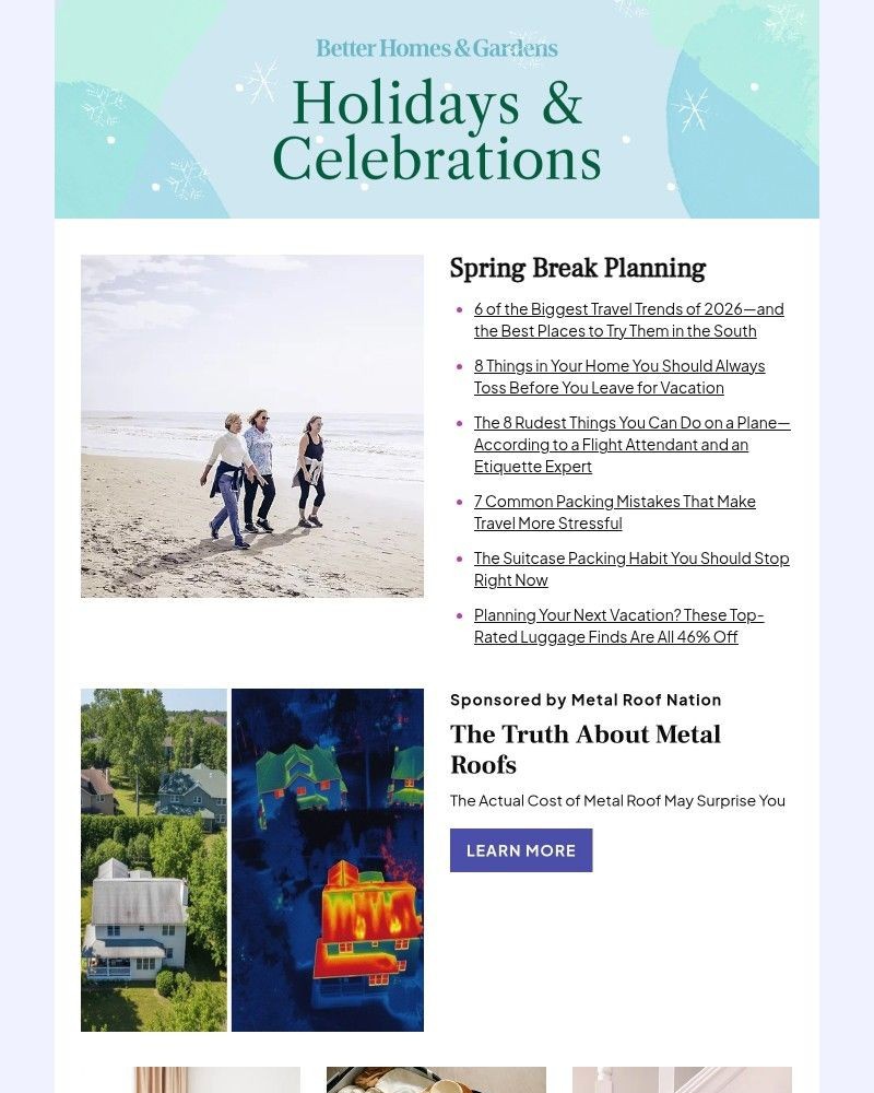 Screenshot of email sent to a Better Homes and Gardens Newsletter subscriber