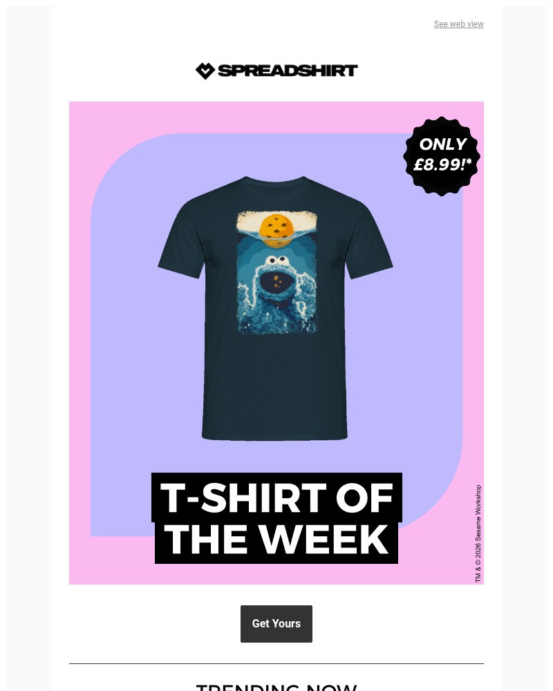 Screenshot of email sent to a Spreadshirt Newsletter subscriber