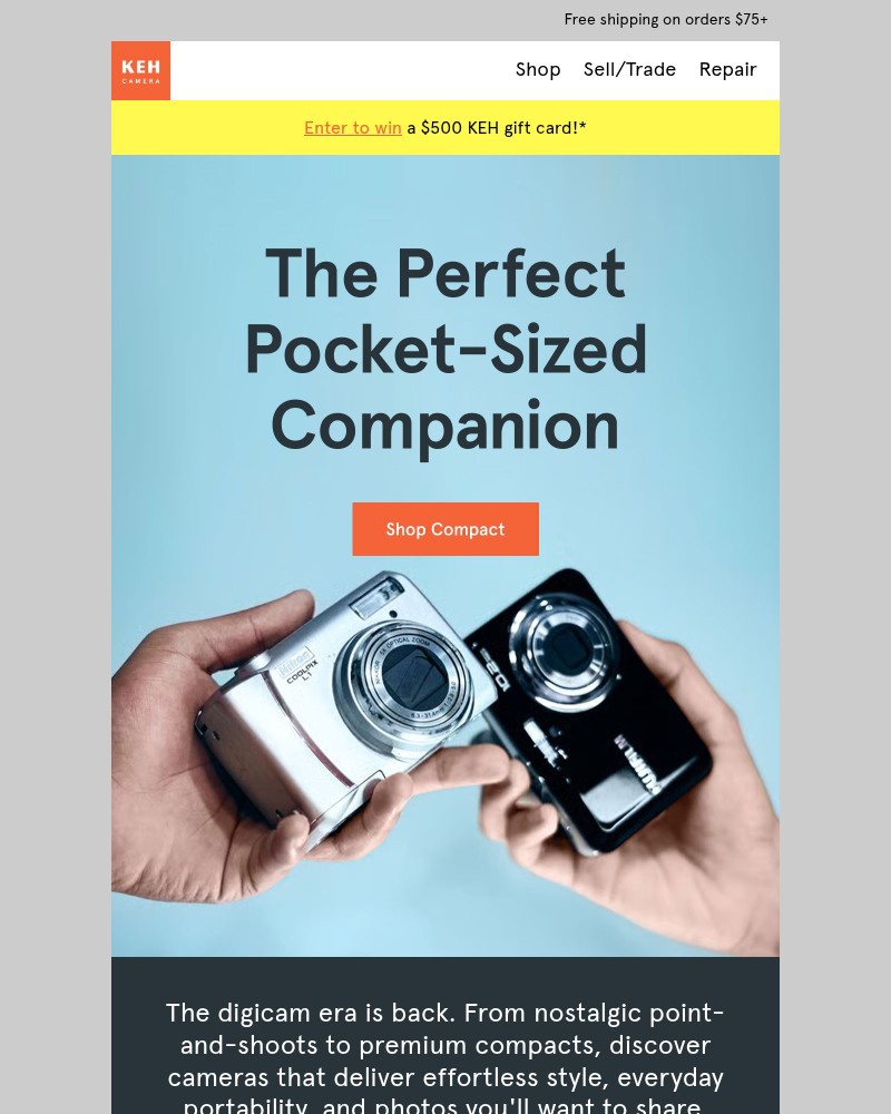Screenshot of email sent to a KEH Camera Newsletter subscriber