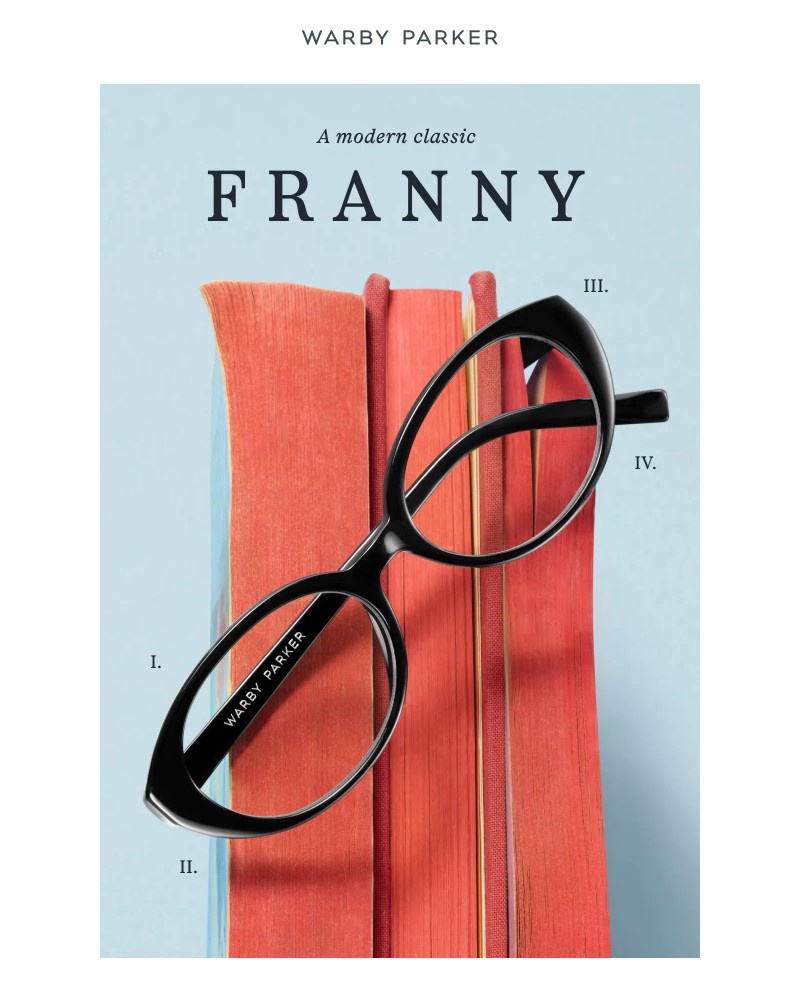 Screenshot of email sent to a Warby Parker Newsletter subscriber