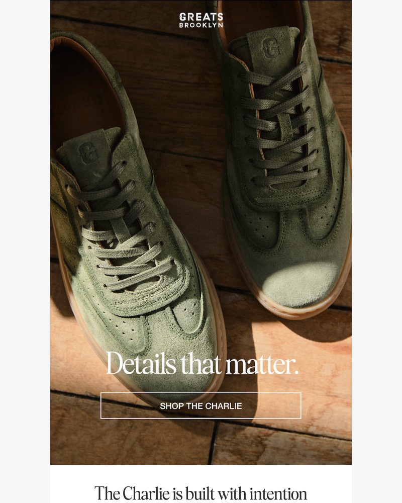 Screenshot of email sent to a Greats Newsletter subscriber