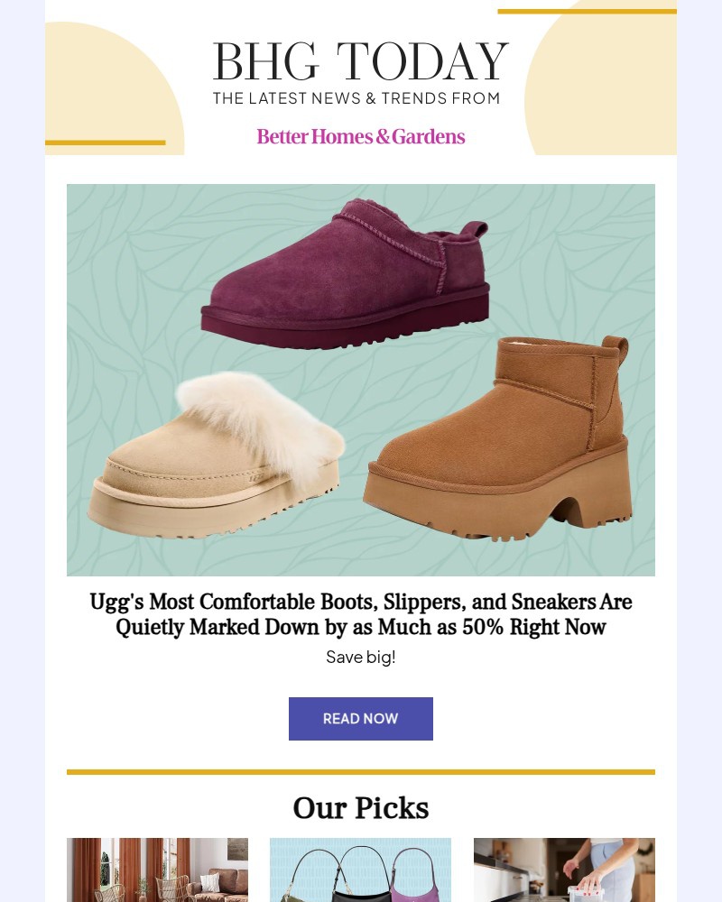 Screenshot of email sent to a Better Homes and Gardens Newsletter subscriber