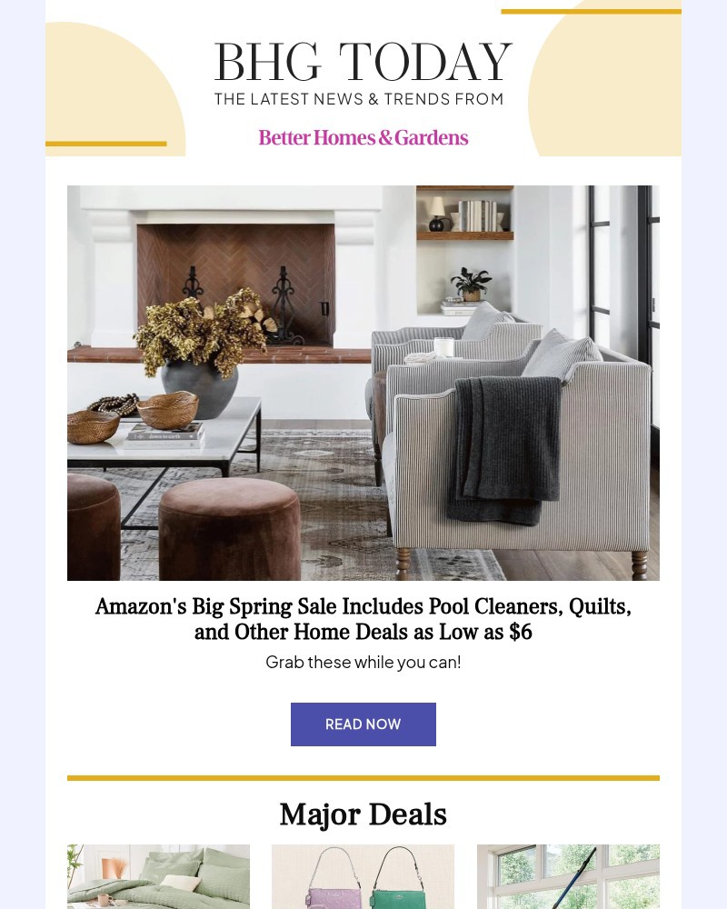 Screenshot of email sent to a Better Homes and Gardens Newsletter subscriber