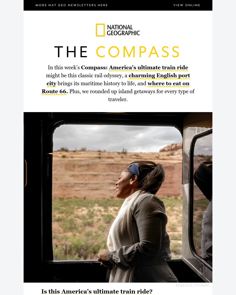 Screenshot of email sent to a National Geographic Newsletter subscriber