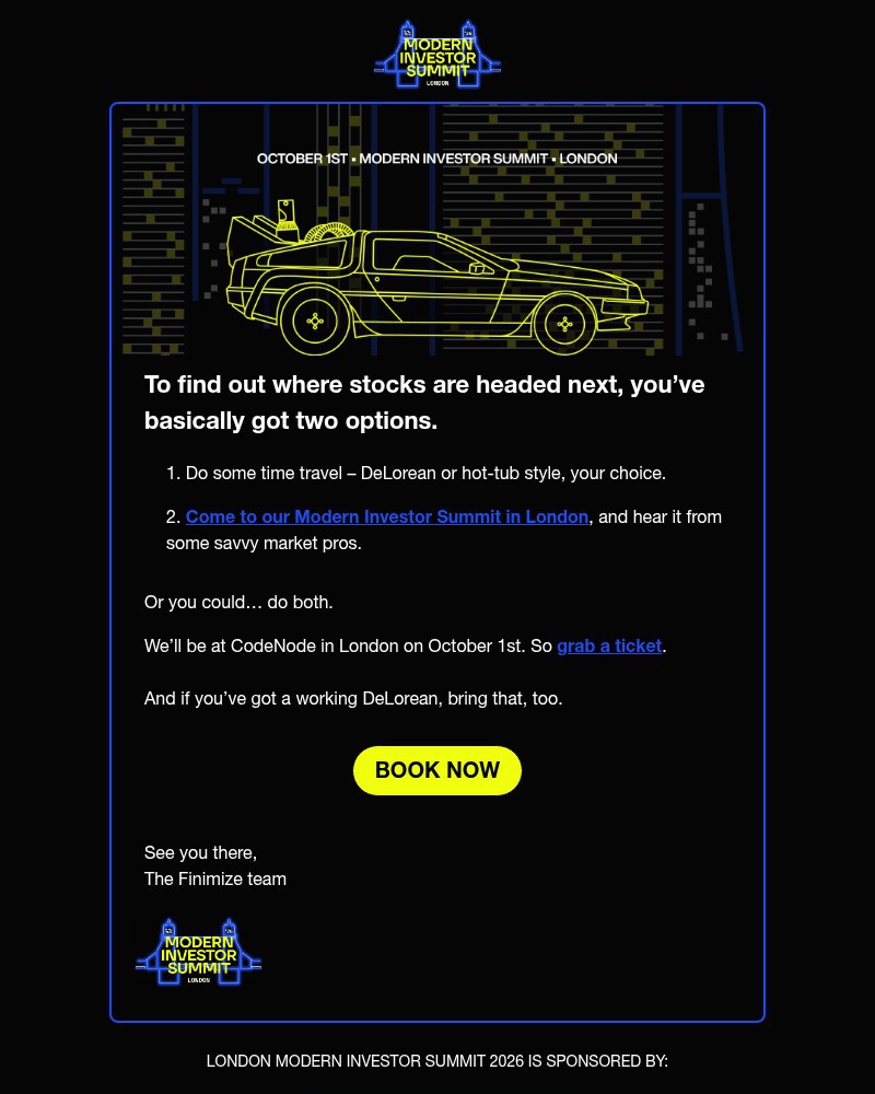 Screenshot of email sent to a Finimize Registered user