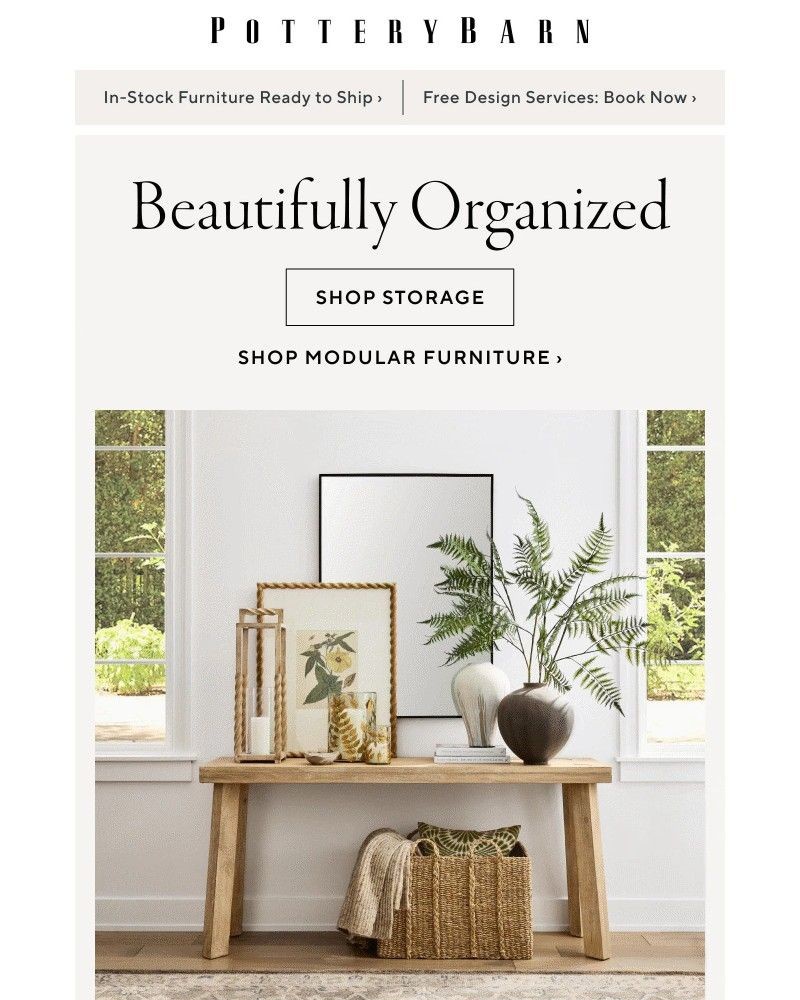 Screenshot of email sent to a Pottery Barn Cart abandoner