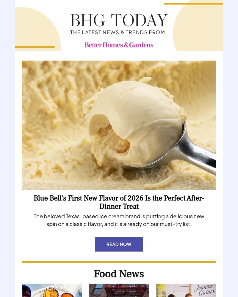 Screenshot of email sent to a Better Homes and Gardens Newsletter subscriber