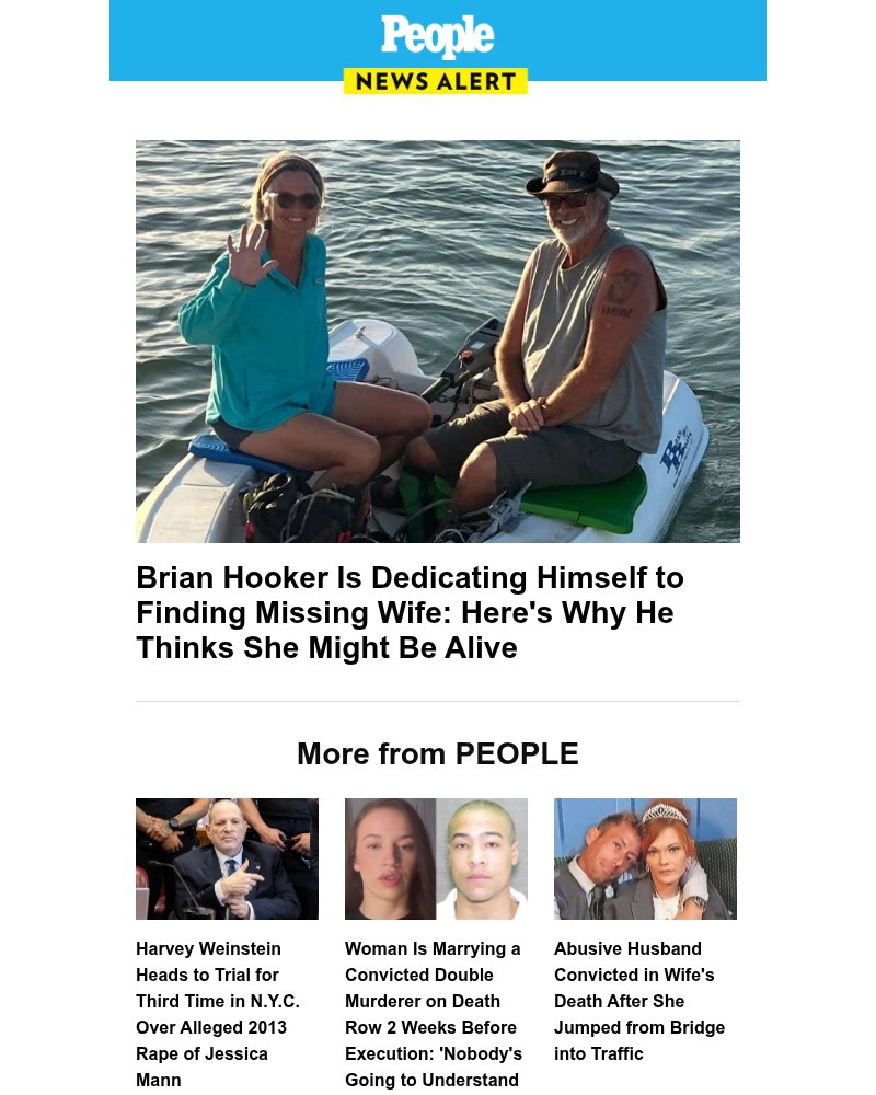 Screenshot of email sent to a People Newsletter subscriber