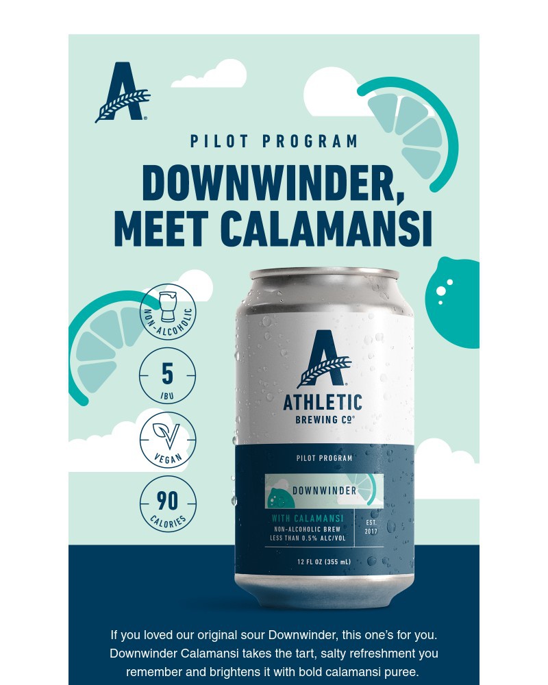 Screenshot of email sent to a Athletic Brewing Newsletter subscriber