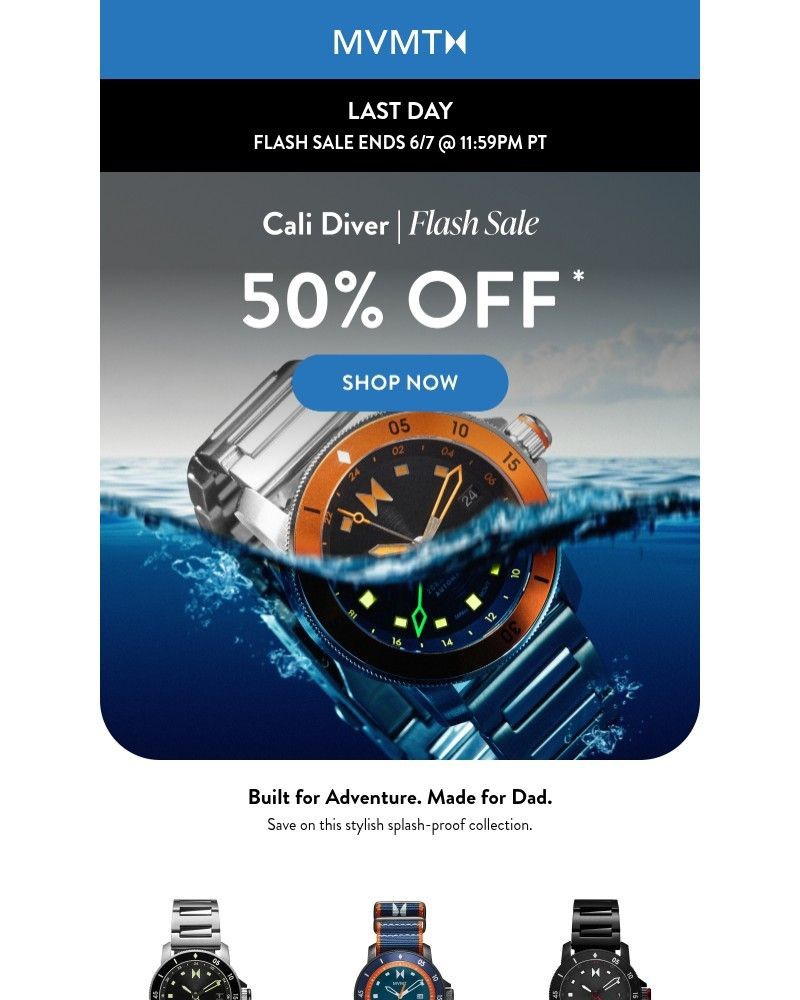 Screenshot of email sent to a MVMT Newsletter subscriber