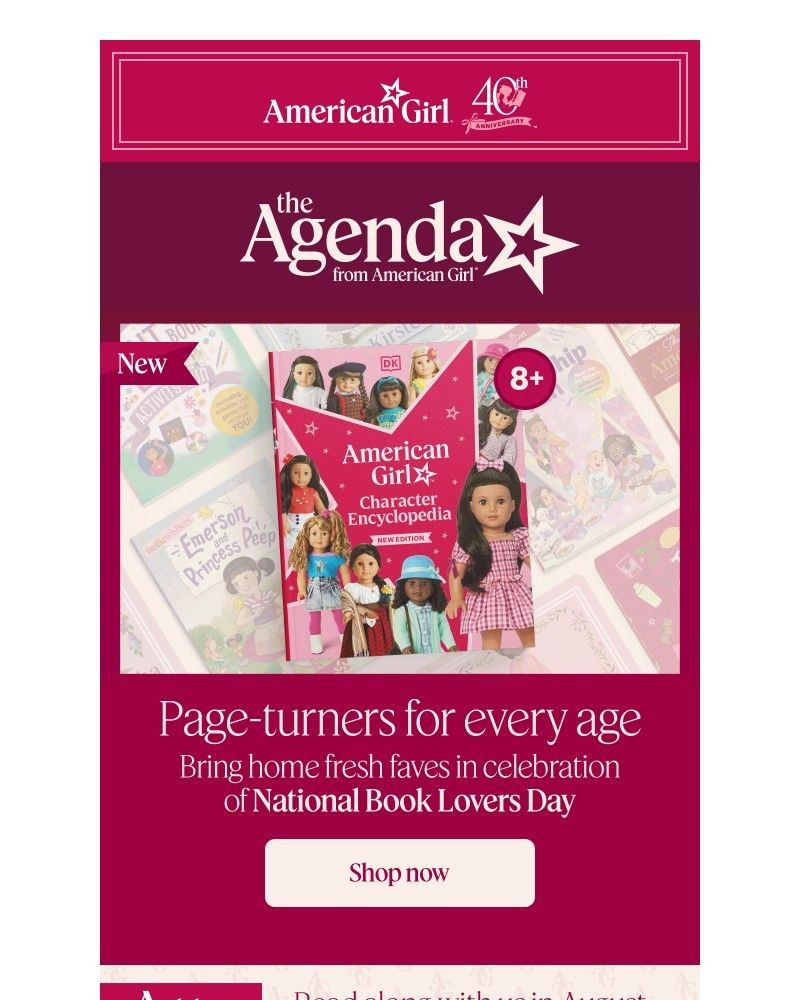 Screenshot of email sent to a American Girl Newsletter subscriber