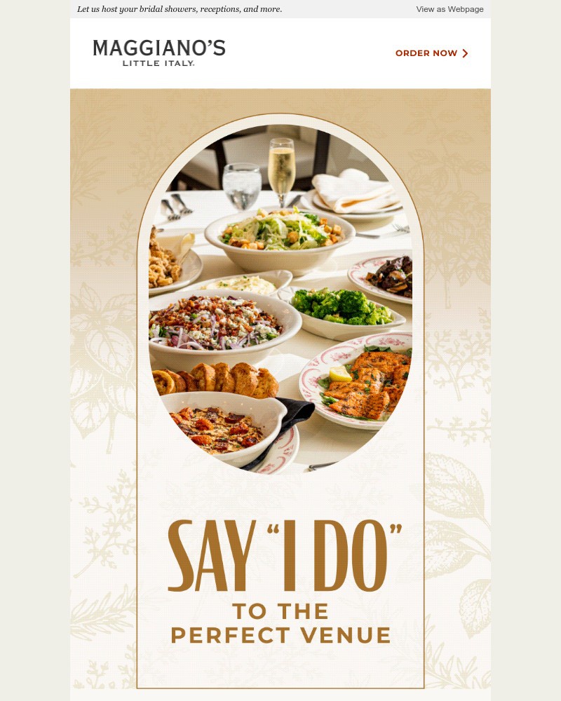 Screenshot of email sent to a Maggiano’s Little Italy Newsletter subscriber
