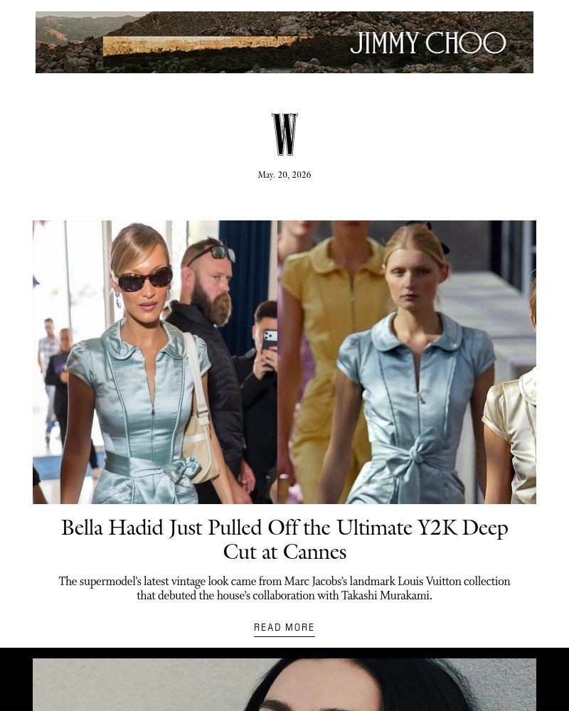 Screenshot of email sent to a W Newsletter subscriber