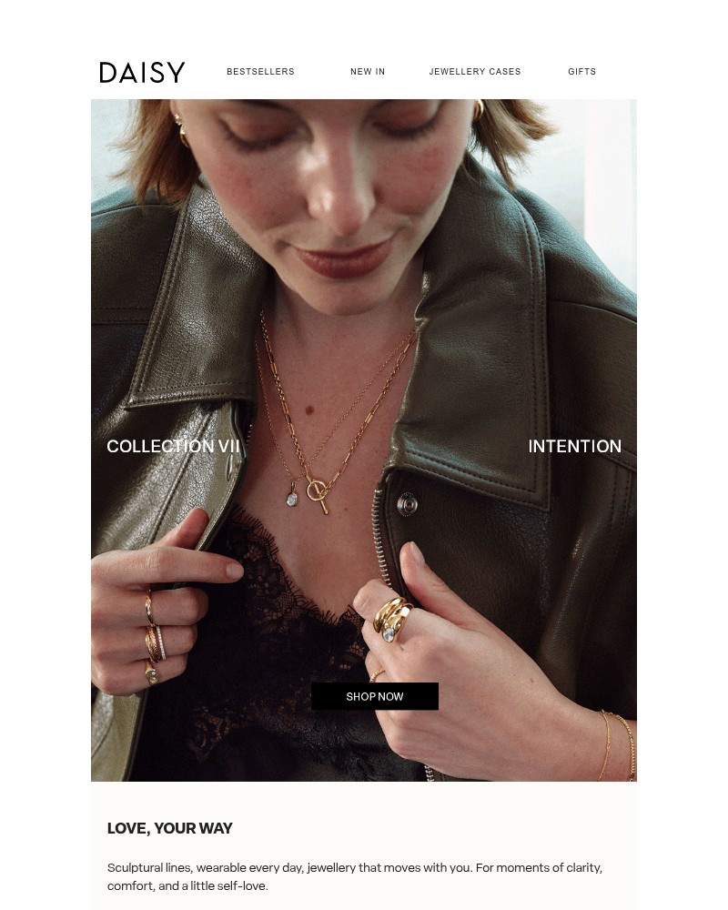 Screenshot of email sent to a Daisy Jewellery Cart abandoner