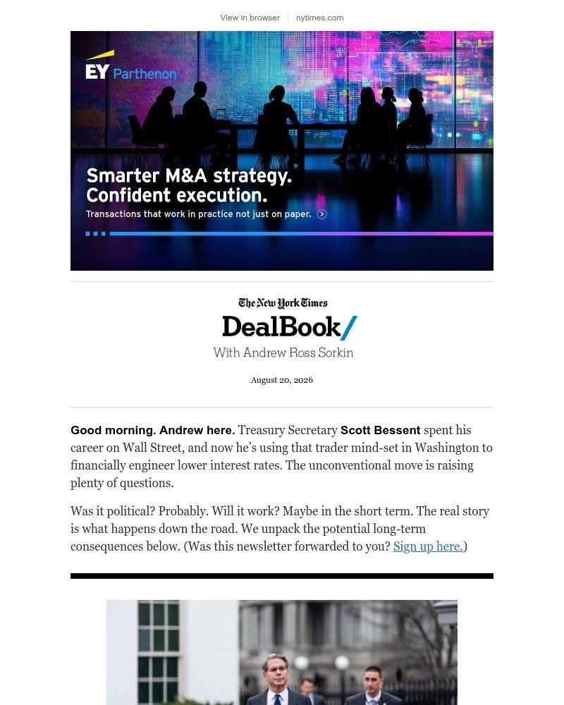 Screenshot of email sent to a The New York Times Customer