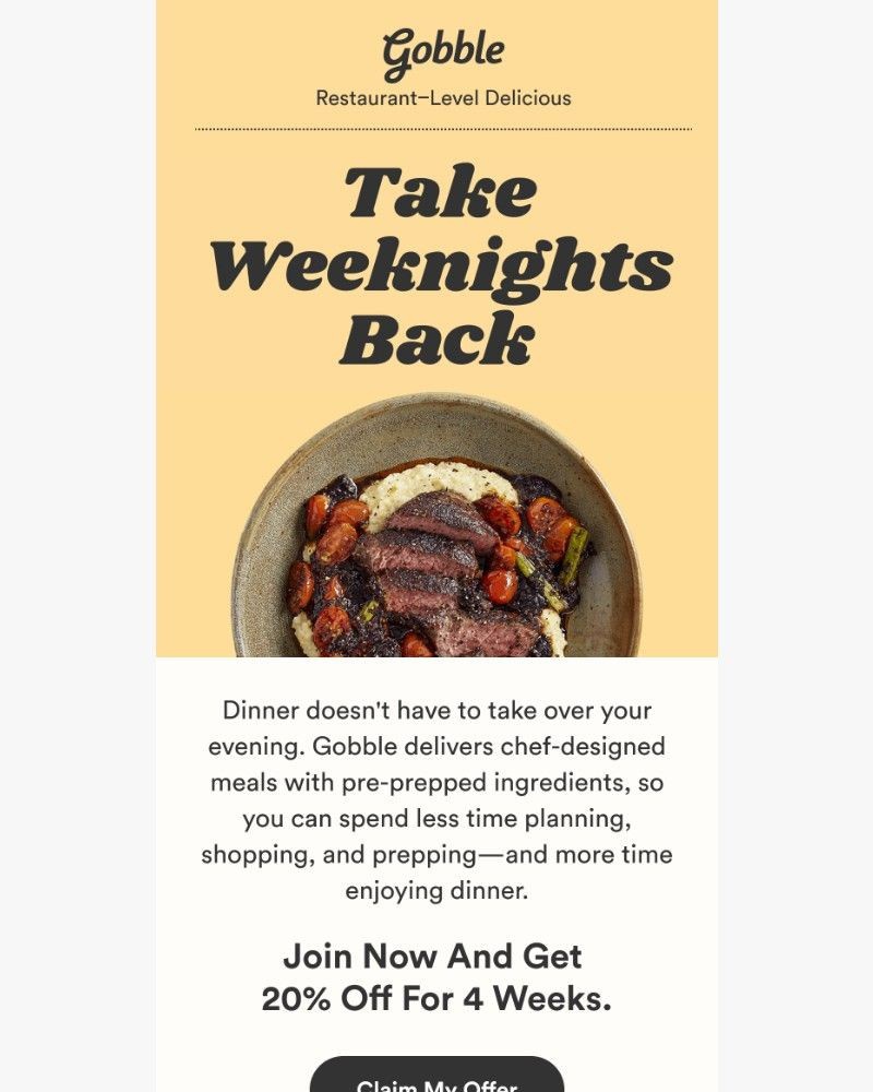 Screenshot of email sent to a Gobble Cart abandoner