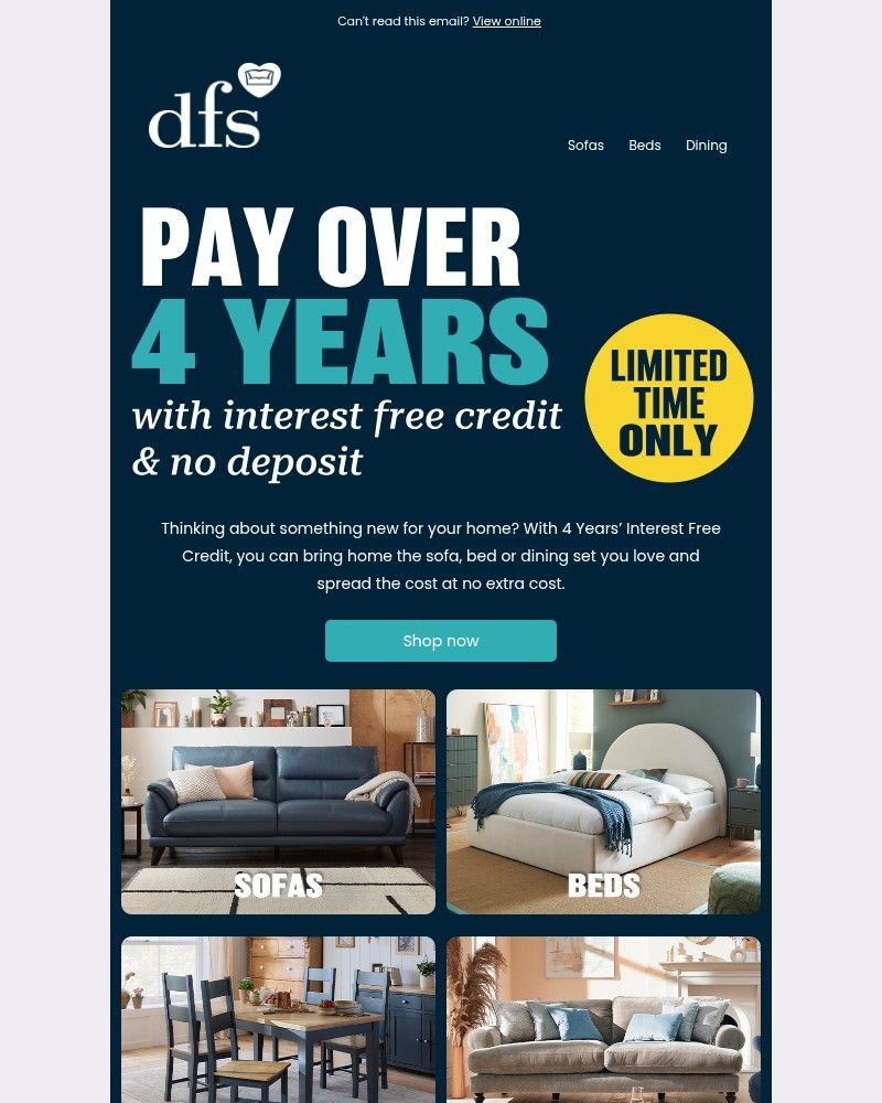 Screenshot of email sent to a DFS Cart abandoner