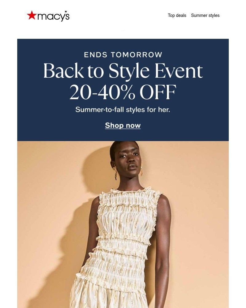 Screenshot of email sent to a Macy's Cart abandoner