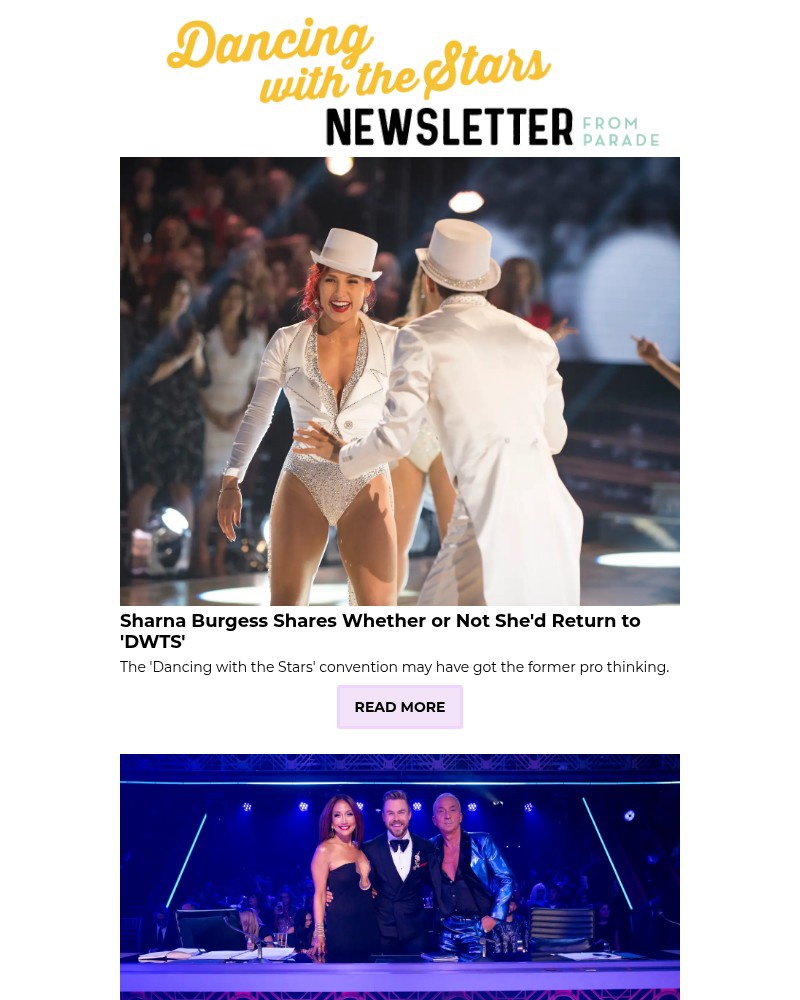 Screenshot of email sent to a Parade Newsletter subscriber