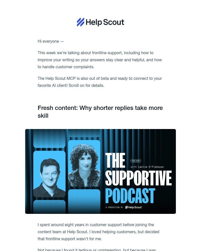 Screenshot of email sent to a Help Scout Trial user