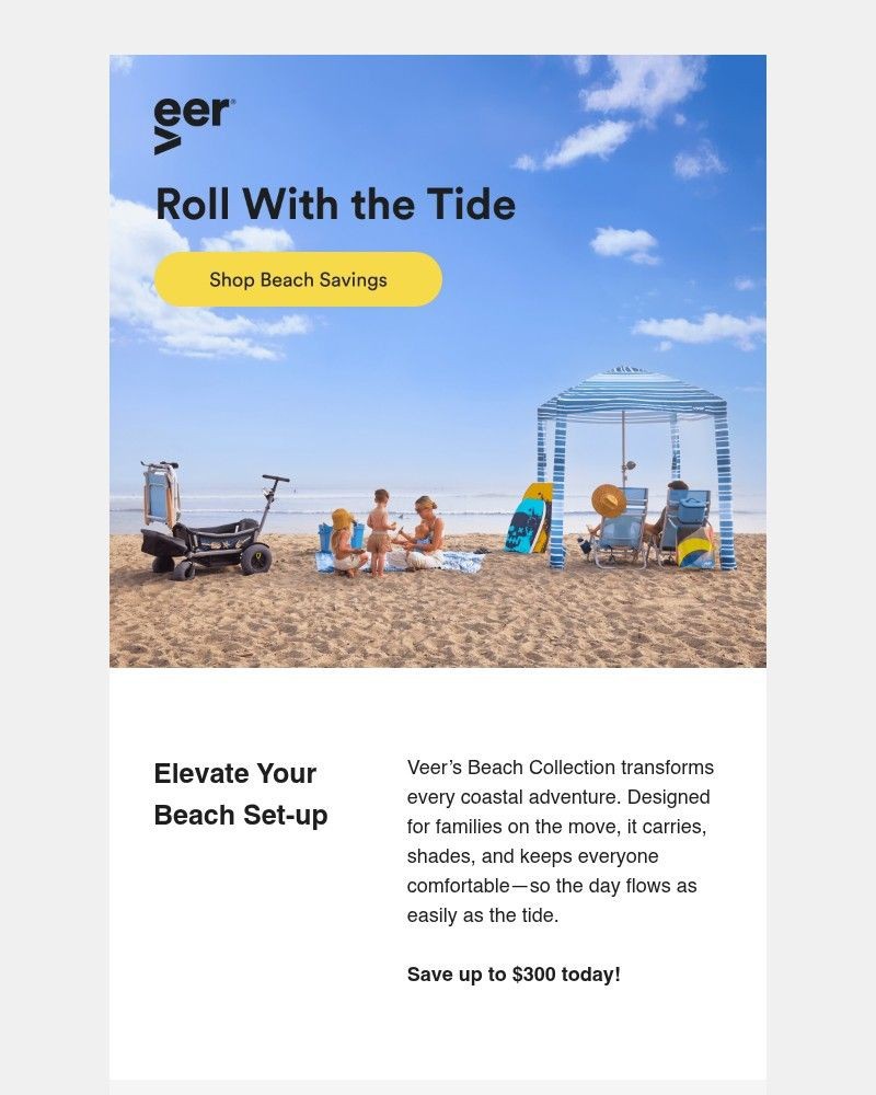 Screenshot of email sent to a Veer Newsletter subscriber