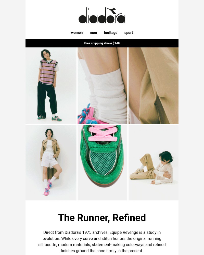 Screenshot of email sent to a Diadora Newsletter subscriber