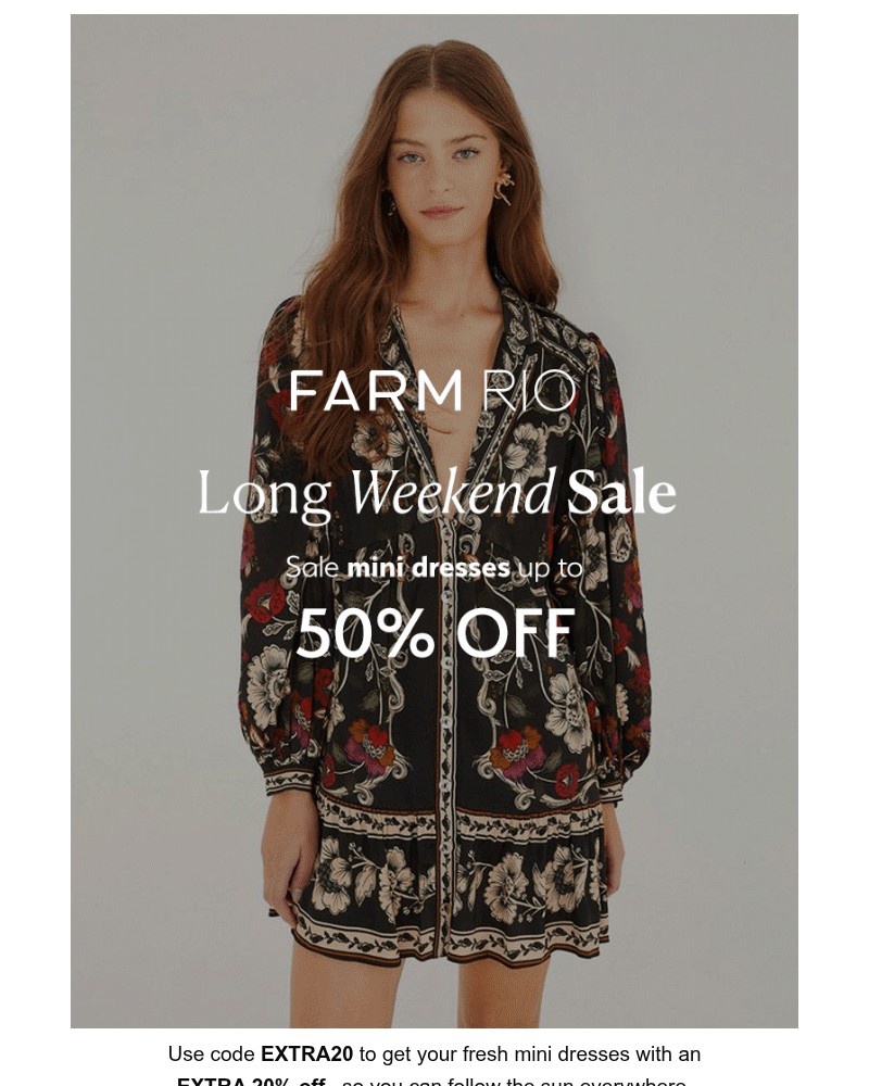 Screenshot of email sent to a Farm Rio Newsletter subscriber