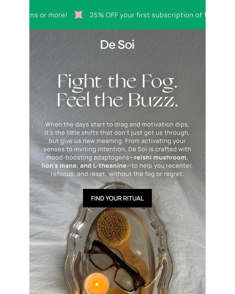 Screenshot of email sent to a De Soi Newsletter subscriber