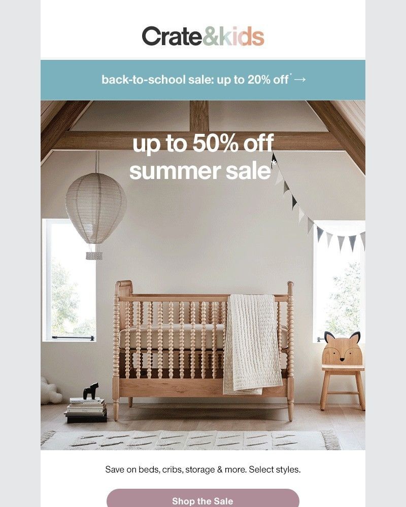 Screenshot of email sent to a Crate & Barrel Newsletter subscriber