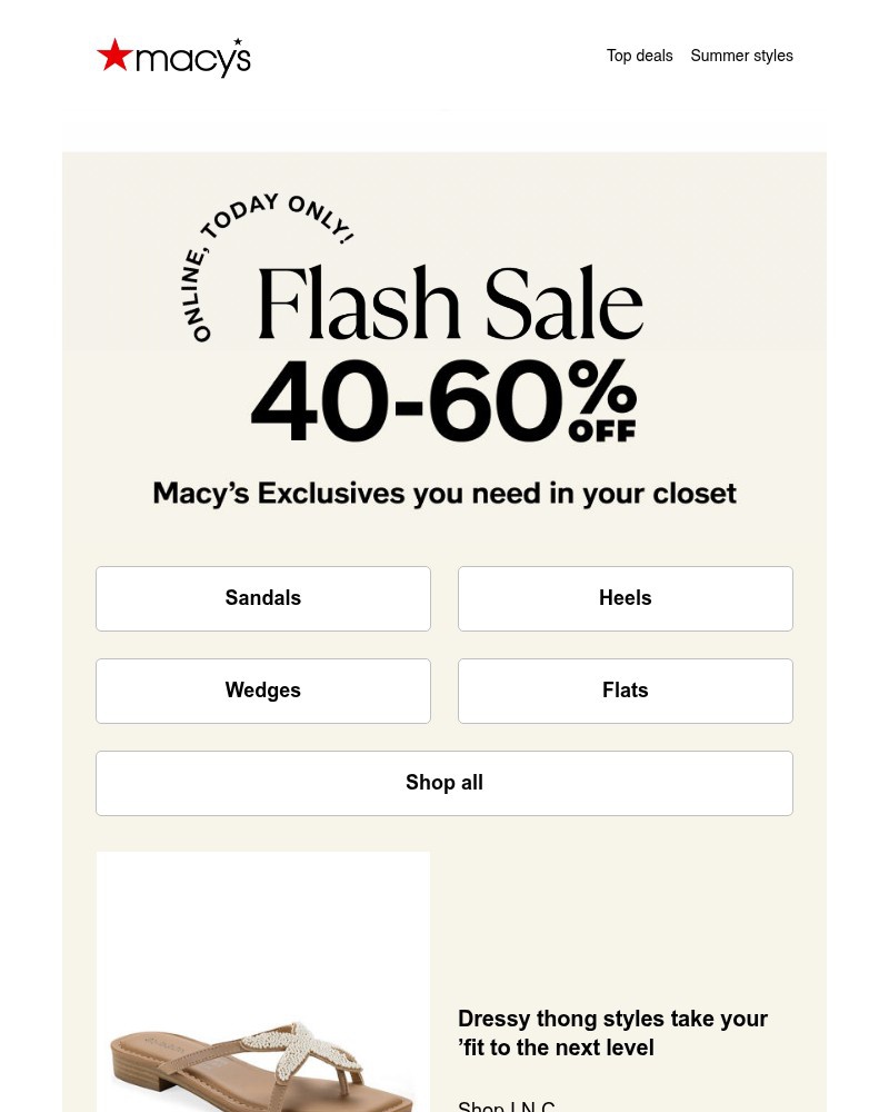 Screenshot of email sent to a Macy's Cart abandoner