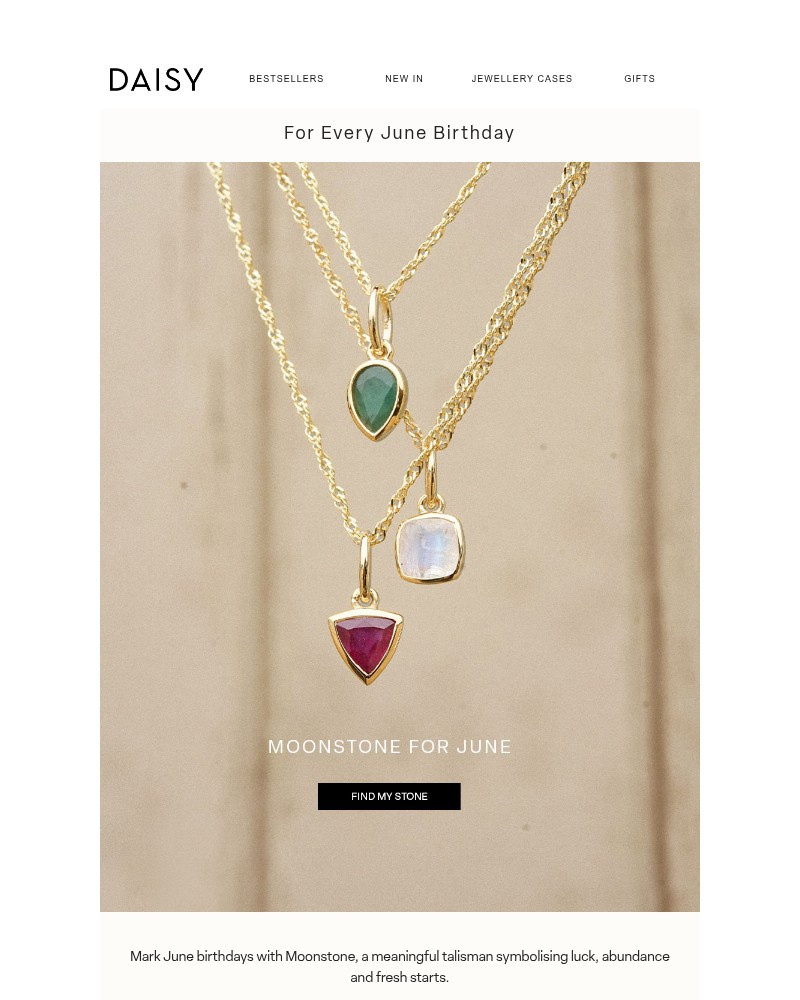 Screenshot of email sent to a Daisy Jewellery Cart abandoner