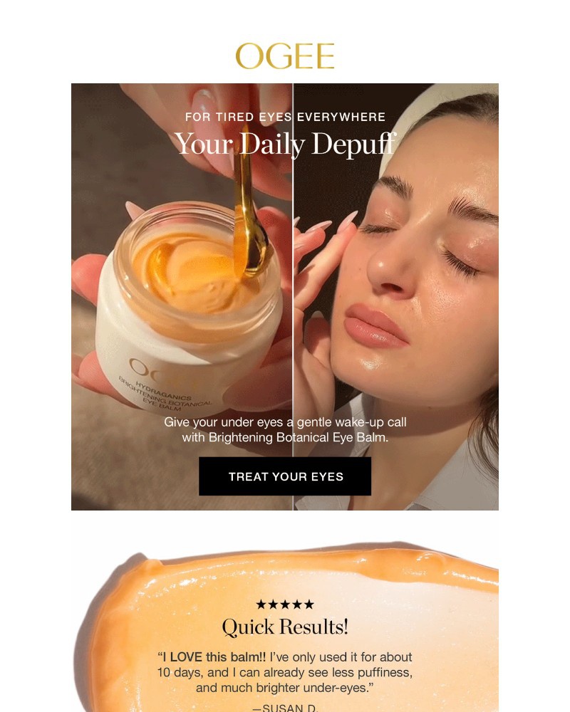 Screenshot of email sent to a Ogee Newsletter subscriber