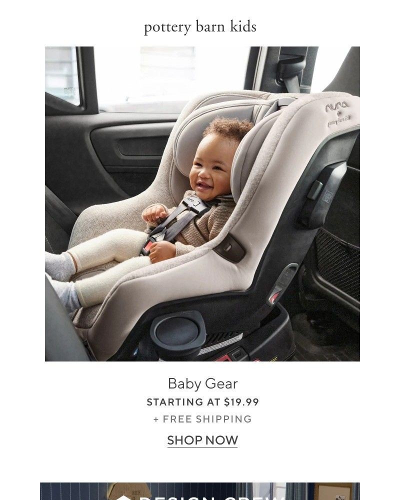 Screenshot of email sent to a Pottery Barn Newsletter subscriber
